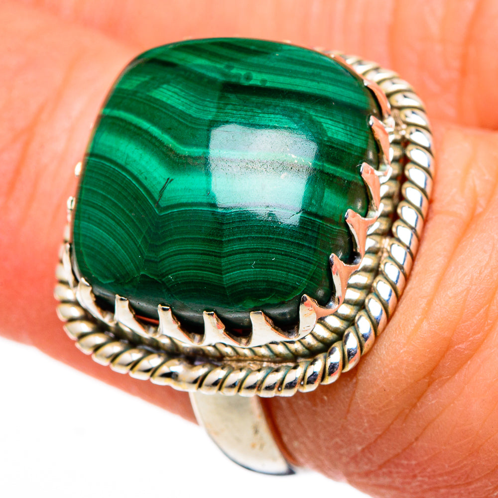 Malachite Rings handcrafted by Ana Silver Co - RING98733