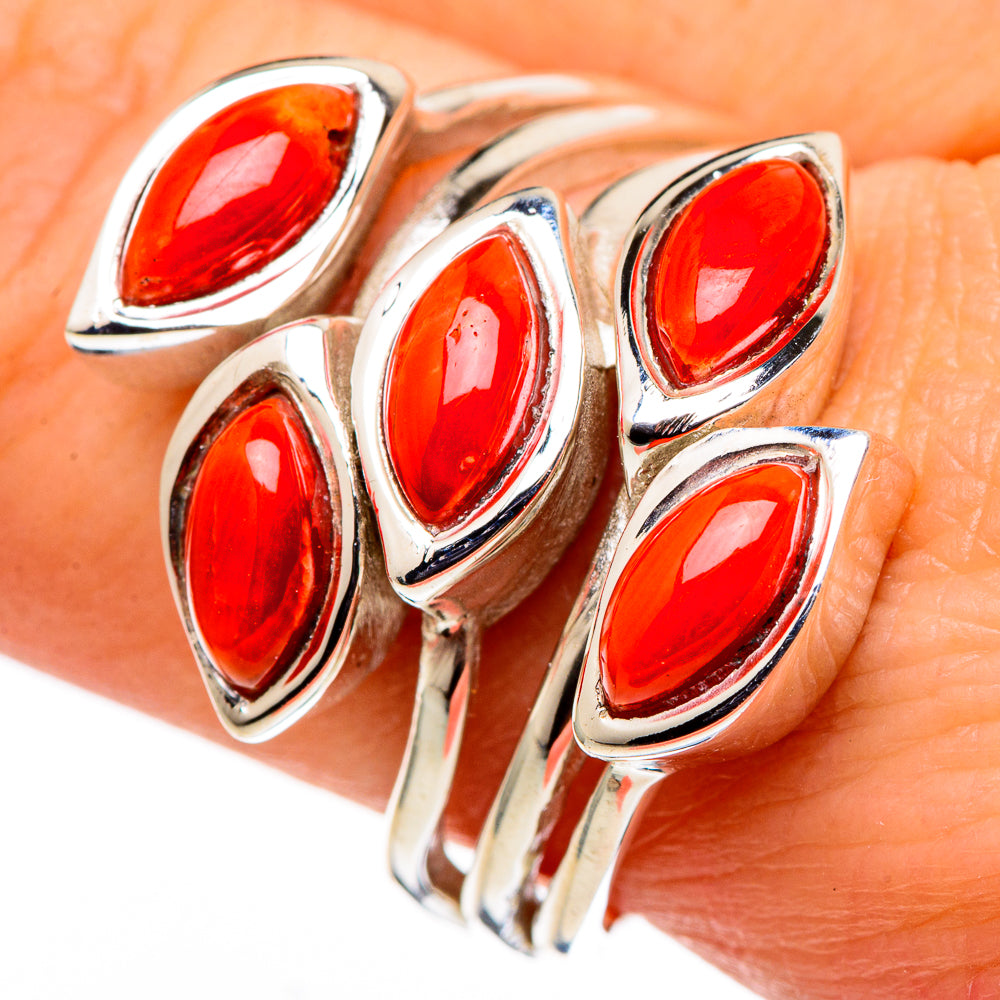 Mediterranean Red Coral Rings handcrafted by Ana Silver Co - RING98743