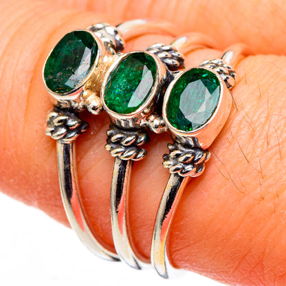 Zambian Emerald Rings handcrafted by Ana Silver Co - RING98768