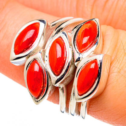Mediterranean Red Coral Rings handcrafted by Ana Silver Co - RING98778