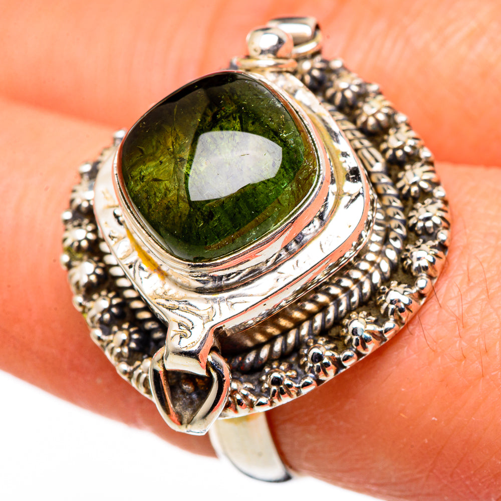 Green Tourmaline Rings handcrafted by Ana Silver Co - RING98807