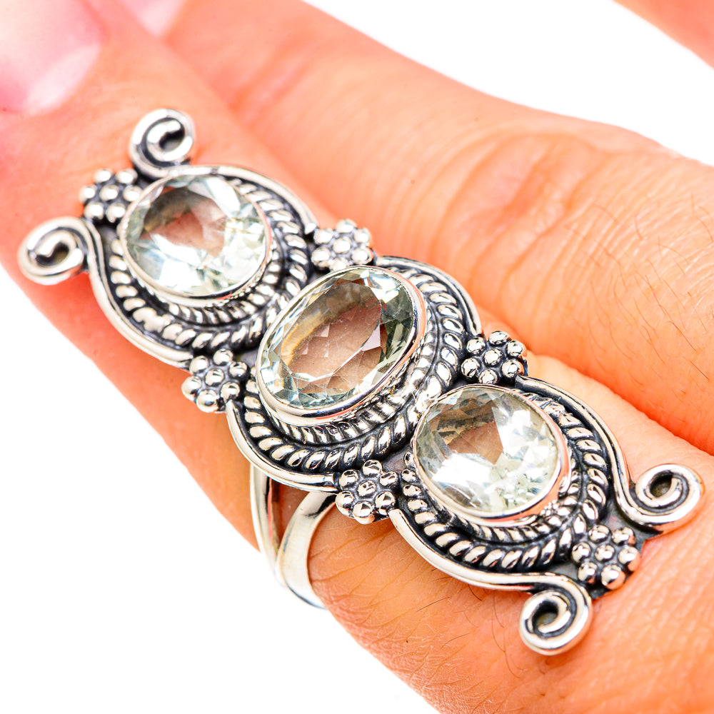Green Amethyst Rings handcrafted by Ana Silver Co - RING98816