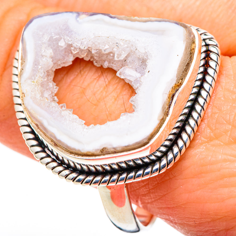 White Geode Slice Rings handcrafted by Ana Silver Co - RING98837