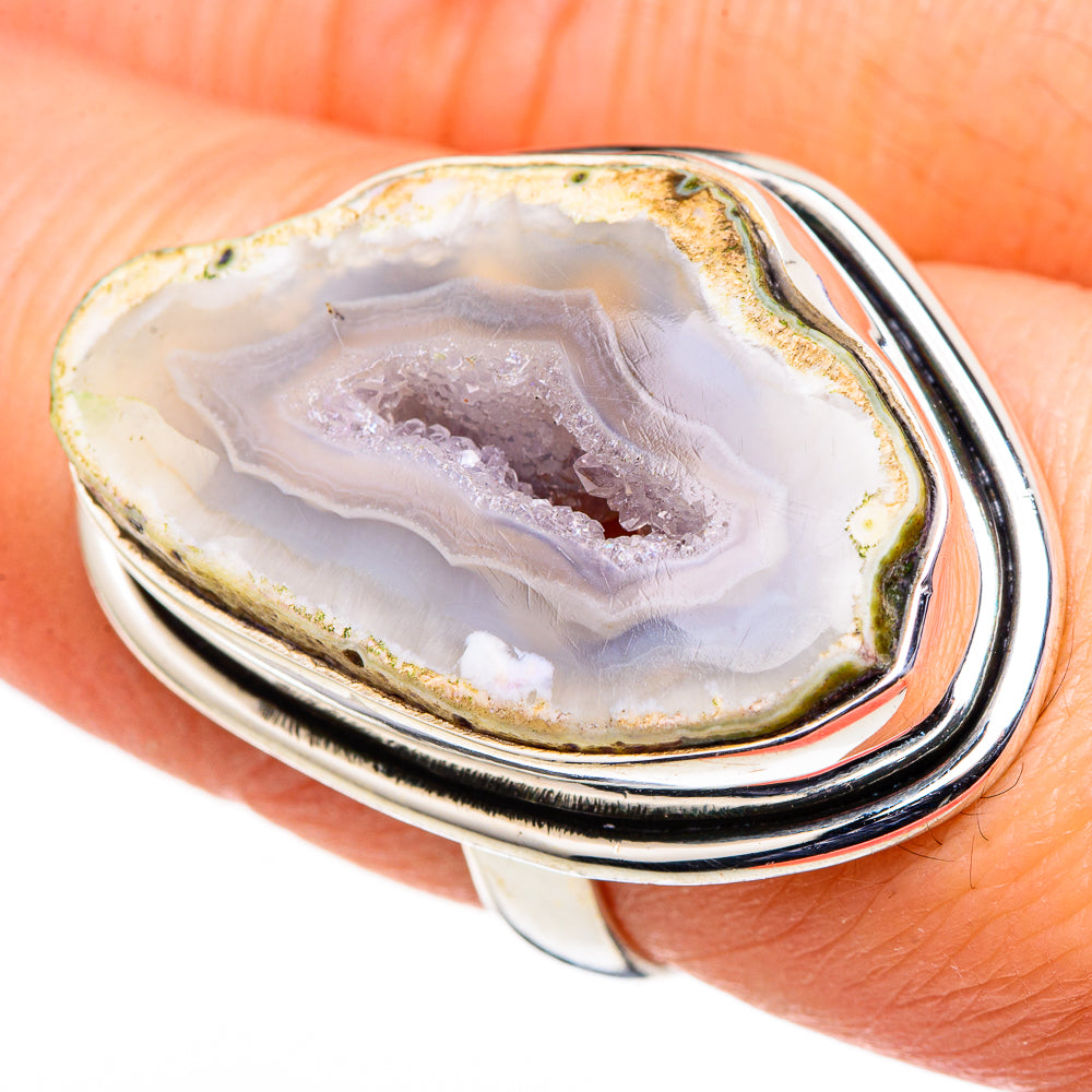 White Geode Slice Rings handcrafted by Ana Silver Co - RING98839
