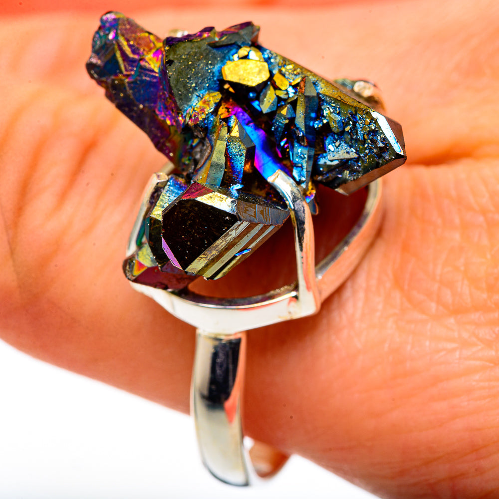 Titanium Sunshine Druzy Rings handcrafted by Ana Silver Co - RING98846