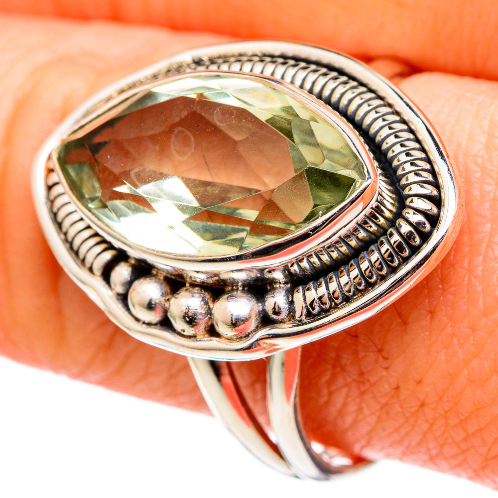 Green Amethyst Rings handcrafted by Ana Silver Co - RING98915