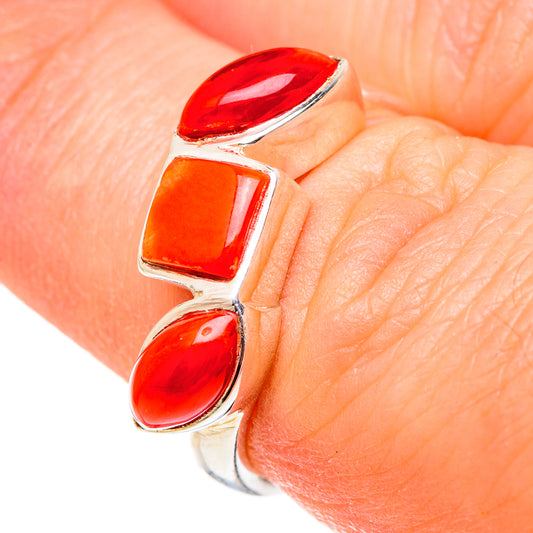 Red Coral Rings handcrafted by Ana Silver Co - RING98926
