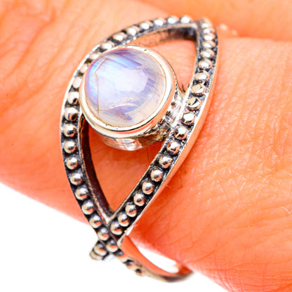 Rainbow Moonstone Rings handcrafted by Ana Silver Co - RING98941