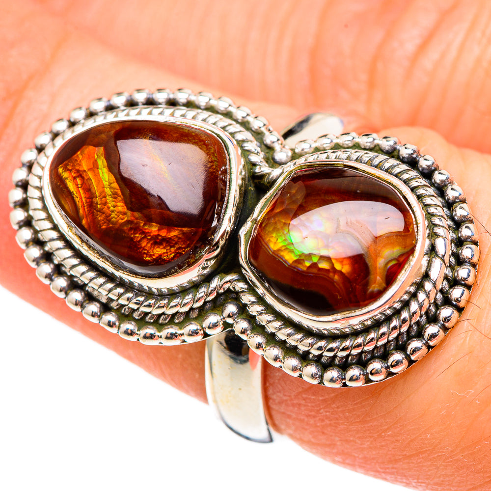 Mexican Fire Agate Rings handcrafted by Ana Silver Co - RING98958