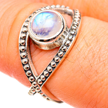 Rainbow Moonstone Rings handcrafted by Ana Silver Co - RING98980