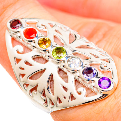 Multi-stone Rainbow Chakra Rings handcrafted by Ana Silver Co - RING98982