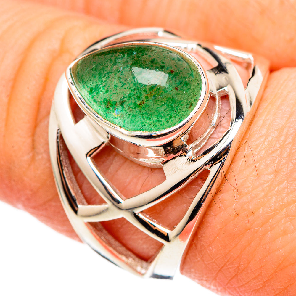 Green Aventurine Rings handcrafted by Ana Silver Co - RING98994