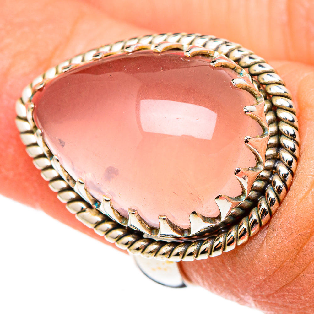 Rose Quartz Rings handcrafted by Ana Silver Co - RING99002