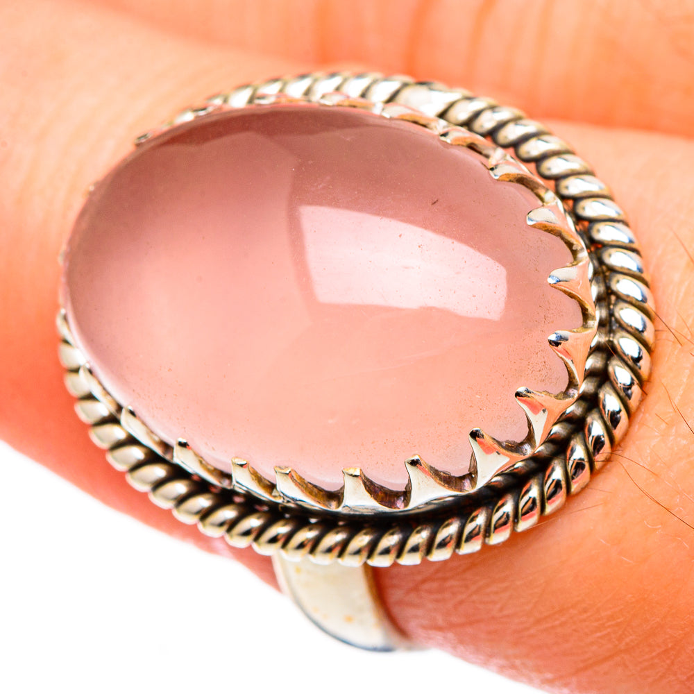 Rose Quartz Rings handcrafted by Ana Silver Co - RING99003