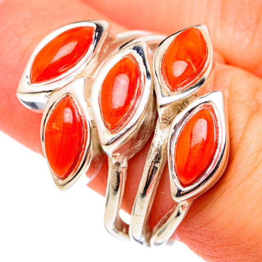 Red Coral Rings handcrafted by Ana Silver Co - RING99004