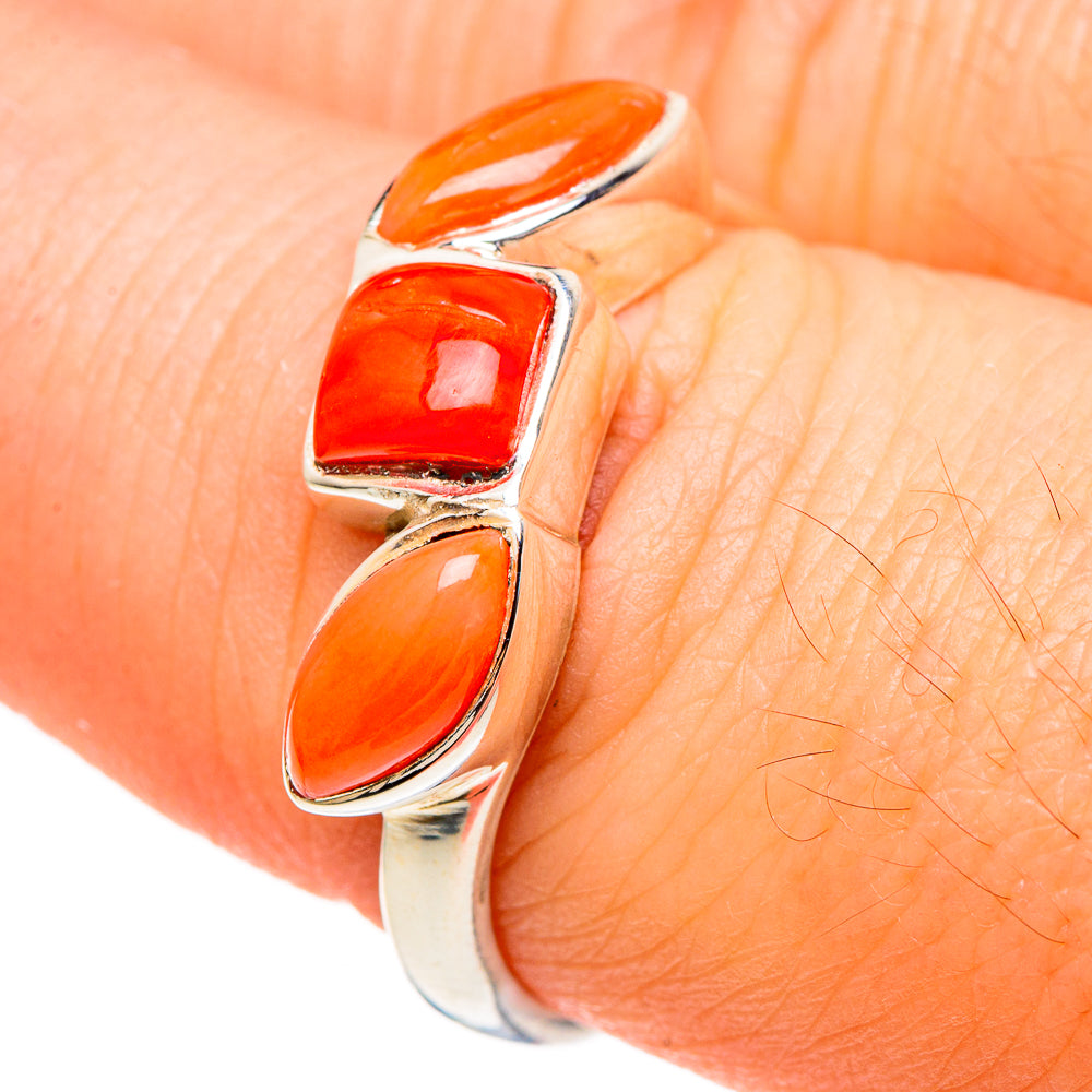 Red Coral Rings handcrafted by Ana Silver Co - RING99005