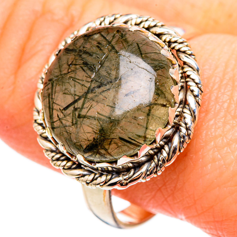 Tourmalinated Quartz Rings handcrafted by Ana Silver Co - RING99016