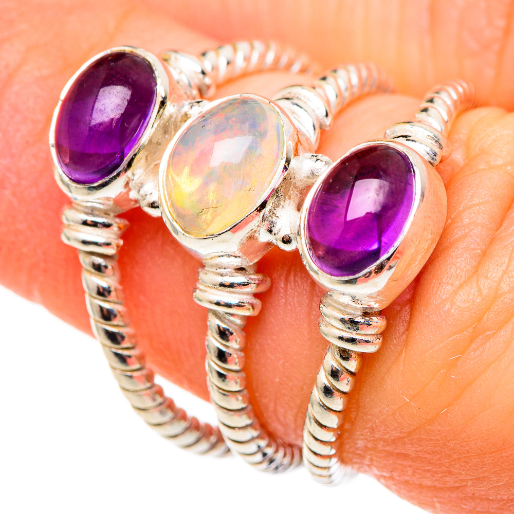 Ethiopian Opal Rings handcrafted by Ana Silver Co - RING99057