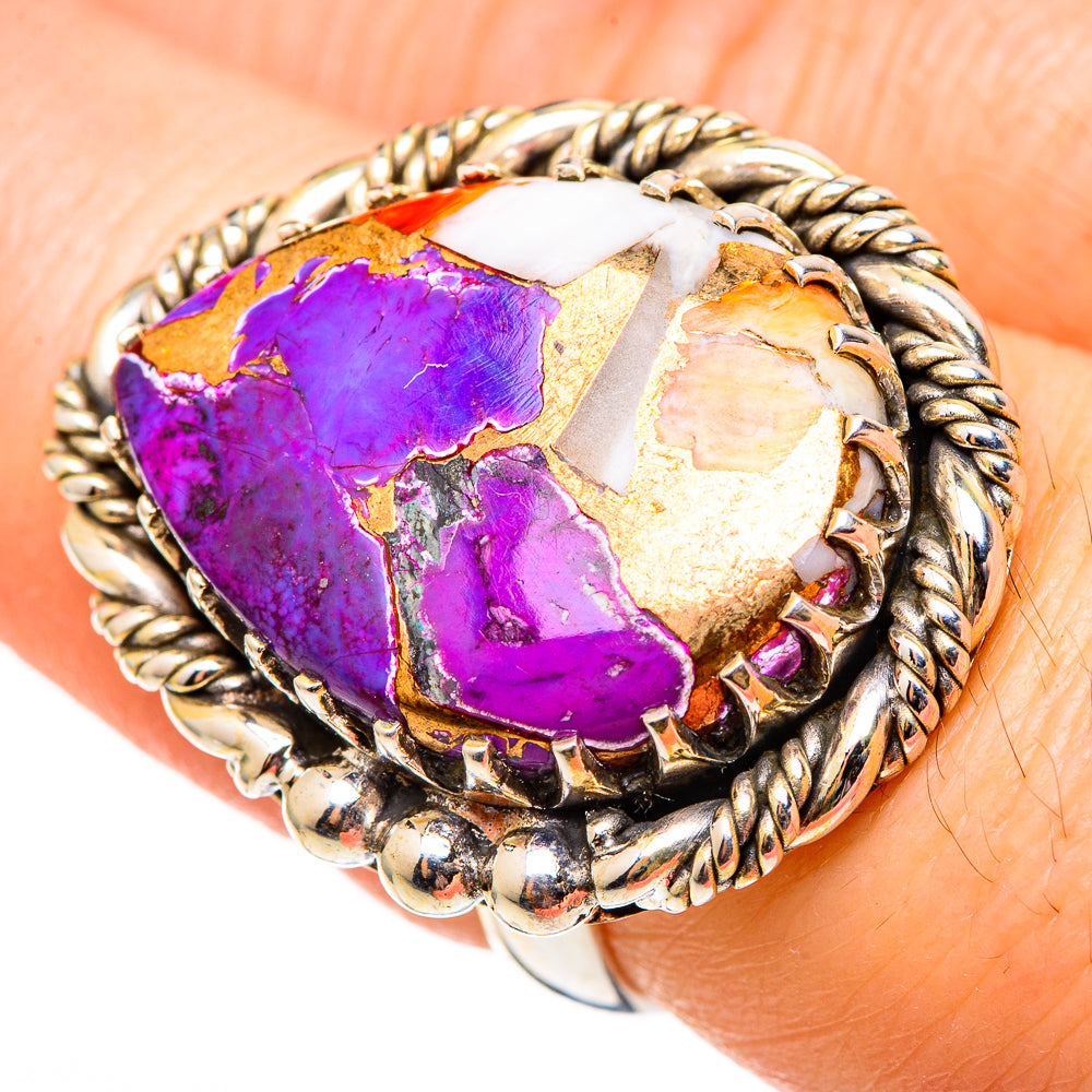 Spiny Oyster Turquoise Rings handcrafted by Ana Silver Co - RING99112