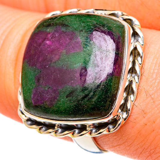 Ruby Zoisite Rings handcrafted by Ana Silver Co - RING99124
