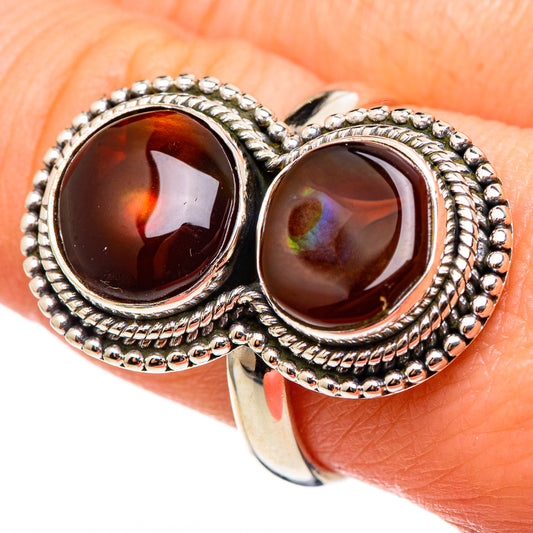 Mexican Fire Agate Rings handcrafted by Ana Silver Co - RING99133