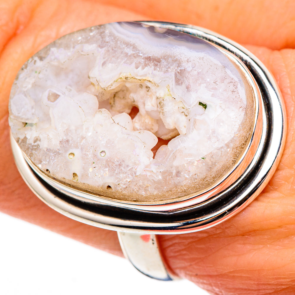 White Geode Slice Rings handcrafted by Ana Silver Co - RING99148