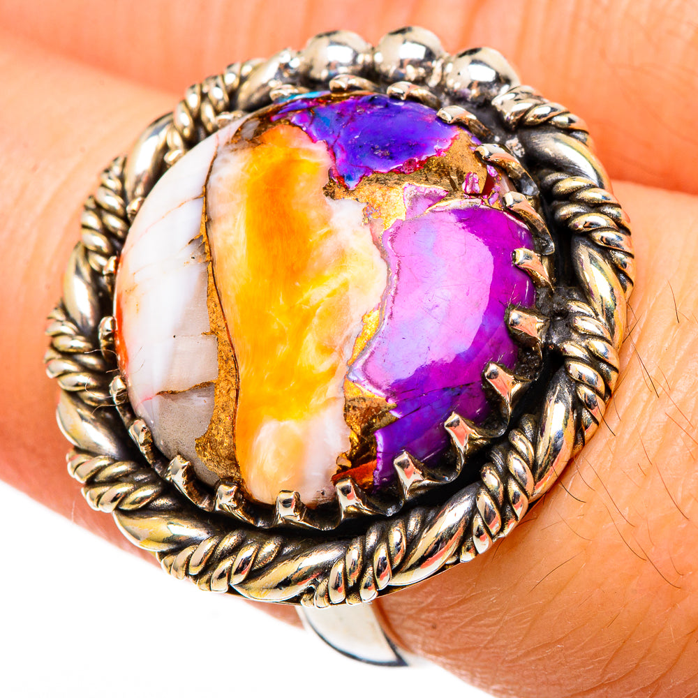 Spiny Oyster Turquoise Rings handcrafted by Ana Silver Co - RING99149