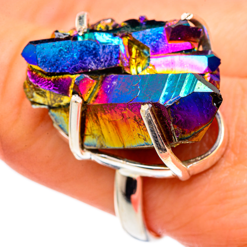 Titanium Sunshine Druzy Rings handcrafted by Ana Silver Co - RING99152