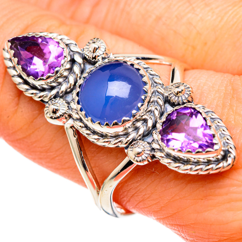 Aqua Chalcedony Rings handcrafted by Ana Silver Co - RING99155