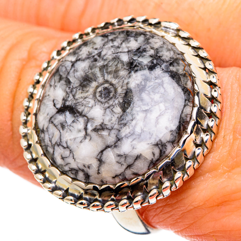 Moroccan Goniatite Fossil Rings handcrafted by Ana Silver Co - RING99191