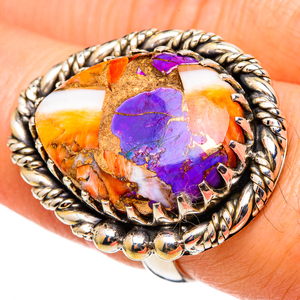 Spiny Oyster Turquoise Rings handcrafted by Ana Silver Co - RING99200