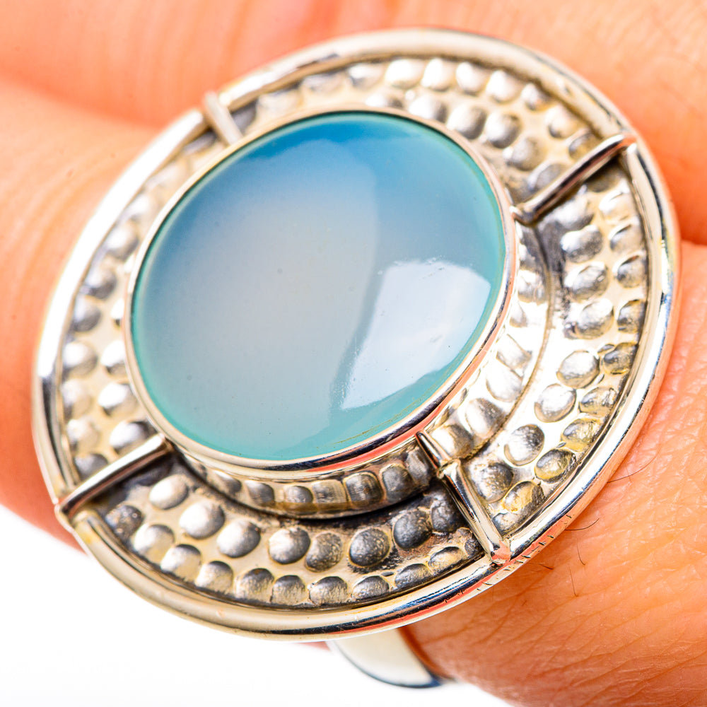 Aqua Chalcedony Rings handcrafted by Ana Silver Co - RING99203
