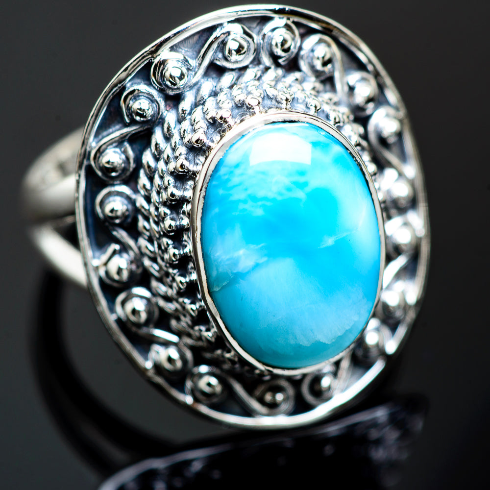 Larimar Rings handcrafted by Ana Silver Co - RING992061