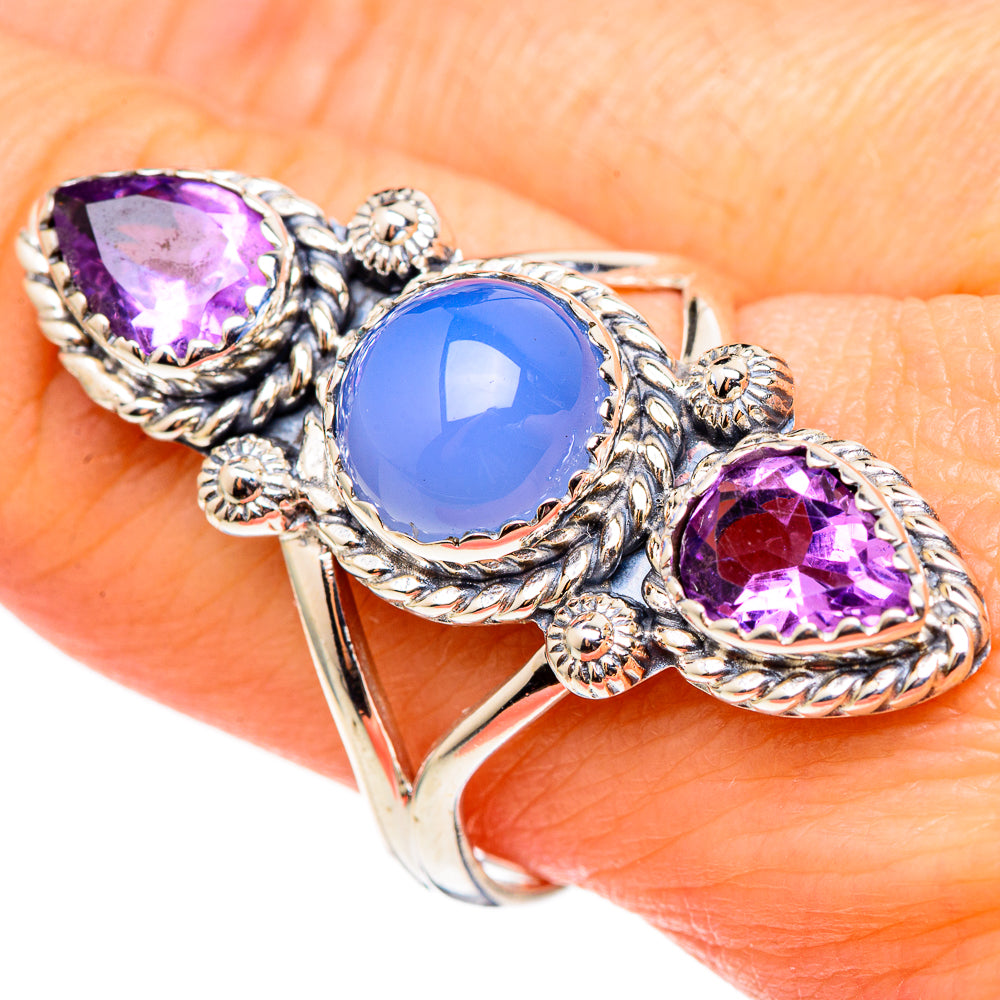 Aqua Chalcedony Rings handcrafted by Ana Silver Co - RING99226