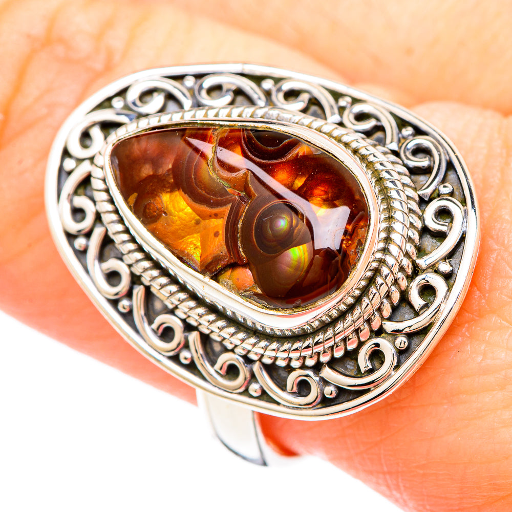 Mexican Fire Agate Rings handcrafted by Ana Silver Co - RING99247