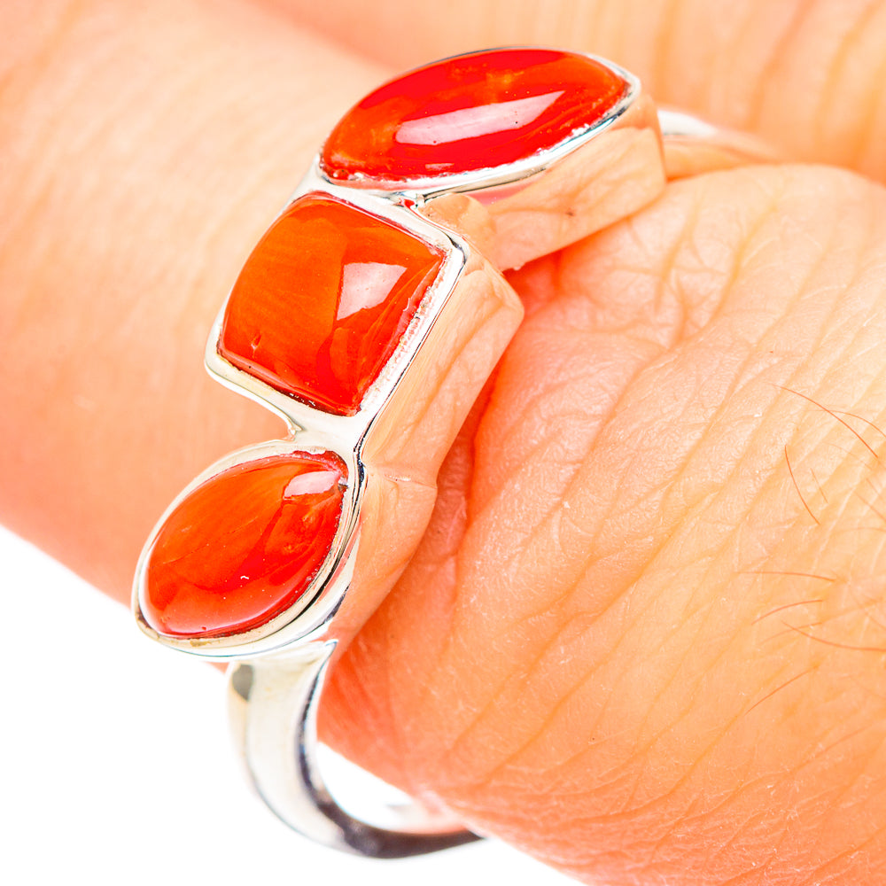 Red Coral Rings handcrafted by Ana Silver Co - RING99257
