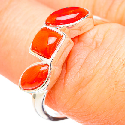 Red Coral Rings handcrafted by Ana Silver Co - RING99257