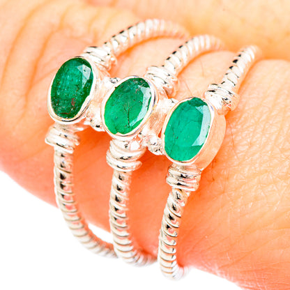 Zambian Emerald Rings handcrafted by Ana Silver Co - RING99289