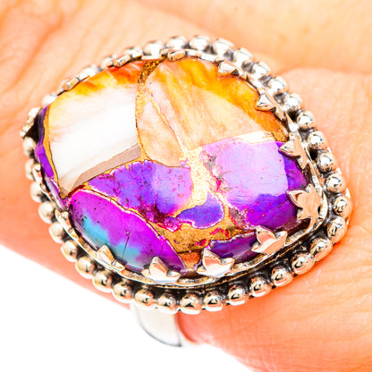 Spiny Oyster Turquoise Rings handcrafted by Ana Silver Co - RING99317