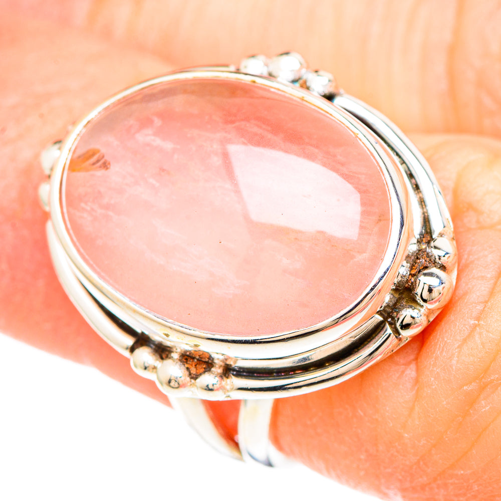 Rose Quartz Rings handcrafted by Ana Silver Co - RING99336