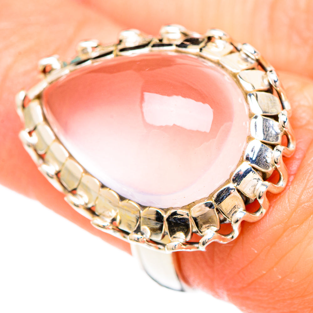 Rose Quartz Rings handcrafted by Ana Silver Co - RING99375