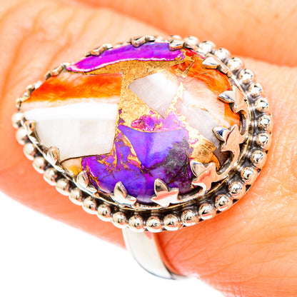 Spiny Oyster Turquoise Rings handcrafted by Ana Silver Co - RING99393