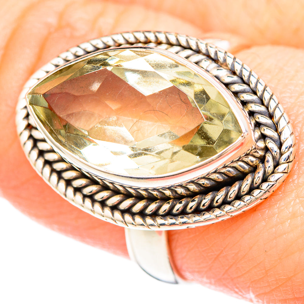 Green Amethyst Rings handcrafted by Ana Silver Co - RING99407