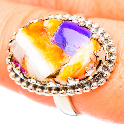 Spiny Oyster Turquoise Rings handcrafted by Ana Silver Co - RING99434