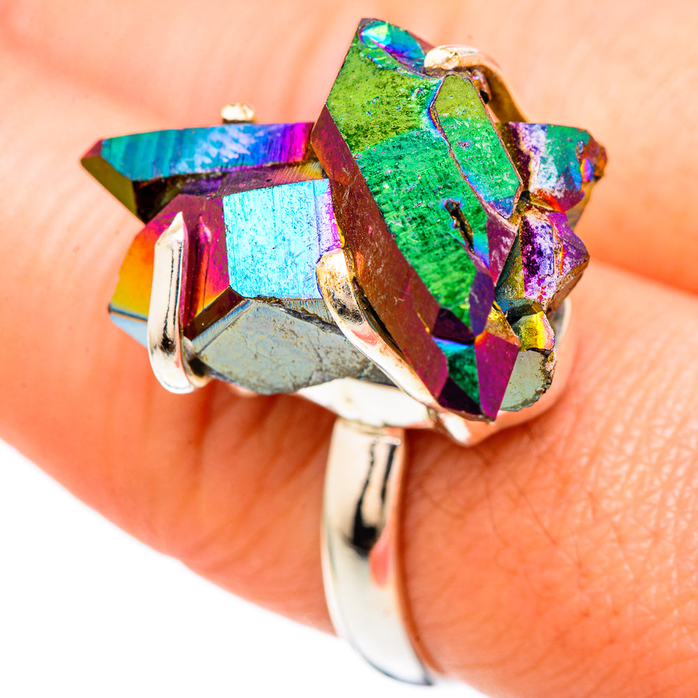 Titanium Sunshine Druzy Rings handcrafted by Ana Silver Co - RING99459