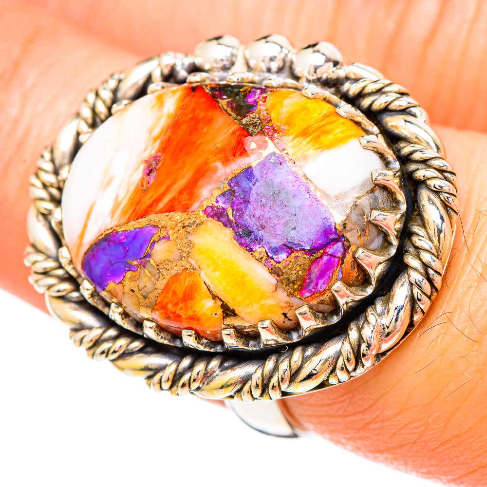 Spiny Oyster Turquoise Rings handcrafted by Ana Silver Co - RING99462