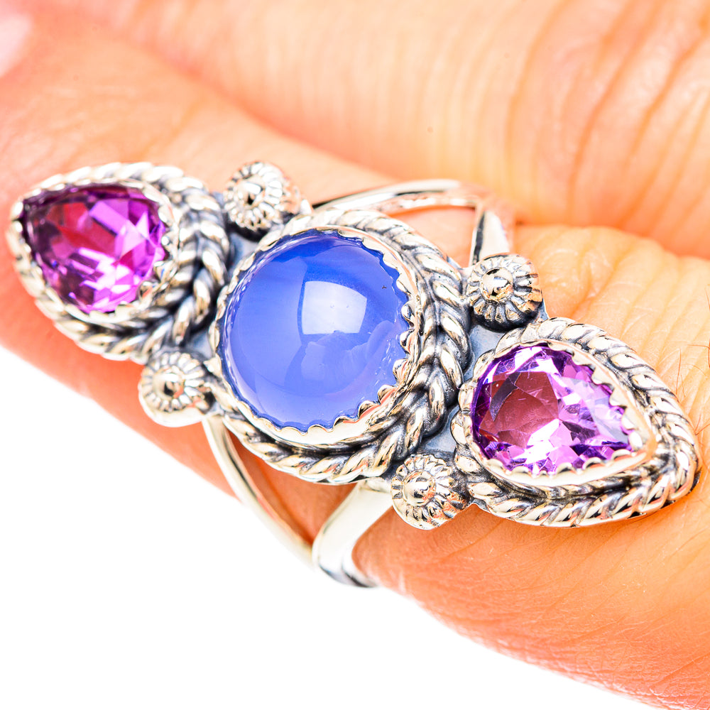 Aqua Chalcedony Rings handcrafted by Ana Silver Co - RING99464