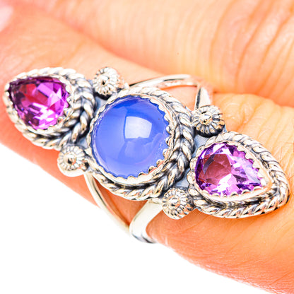 Aqua Chalcedony Rings handcrafted by Ana Silver Co - RING99464