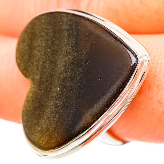 Gold Sheen Obsidian Rings handcrafted by Ana Silver Co - RING99490