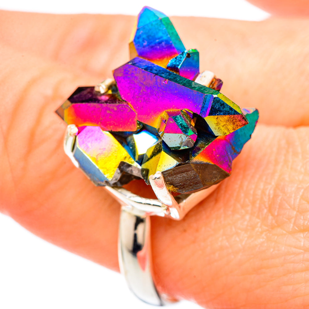 Titanium Sunshine Druzy Rings handcrafted by Ana Silver Co - RING99507